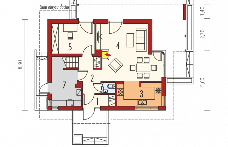 Projekt domu tradycyjnego Liv 1 MULTI-COMFORT - parter