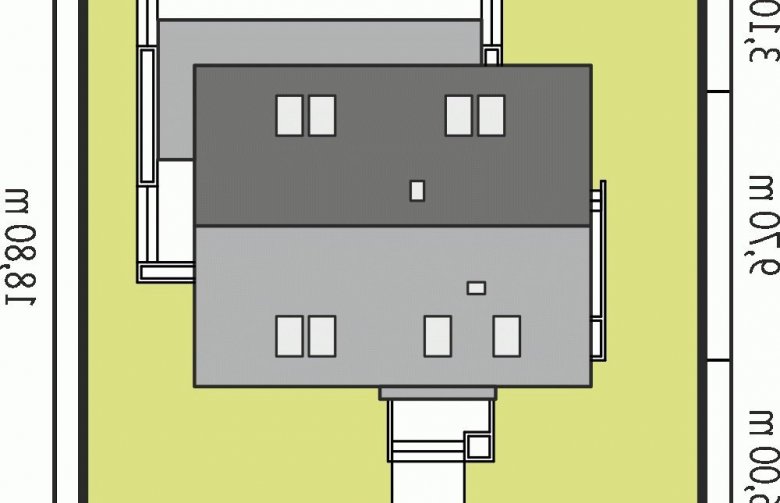 Projekt domu tradycyjnego Liv 1 MULTI-COMFORT - Usytuowanie - wersja lustrzana