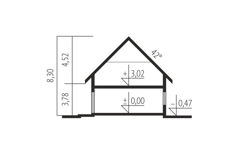 Projekt domu tradycyjnego Liv 1 MULTI-COMFORT - przekrój 1