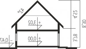 Przekrój projektu Liv 1 MULTI-COMFORT w wersji lustrzanej