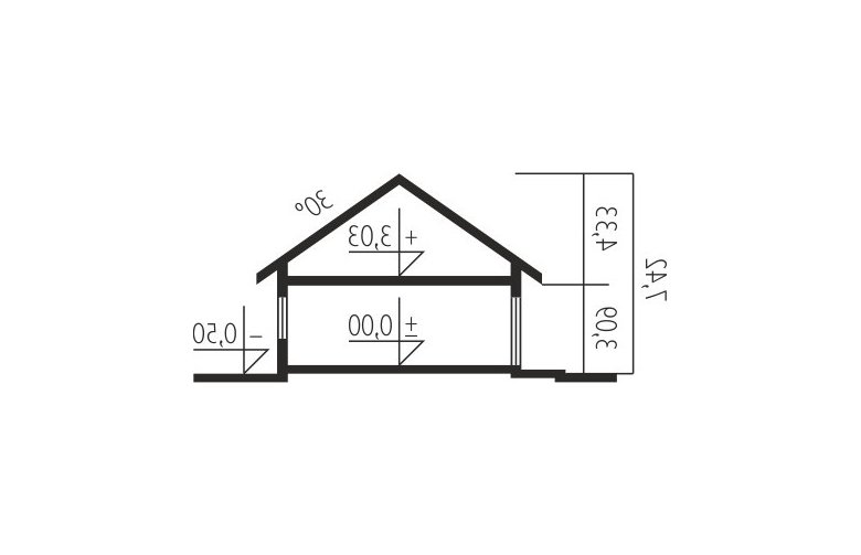 Projekt domu jednorodzinnego Lote III G2 - przekrój 1