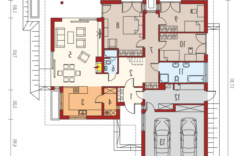 Projekt domu jednorodzinnego Marcel G2 MULTI-COMFORT - parter