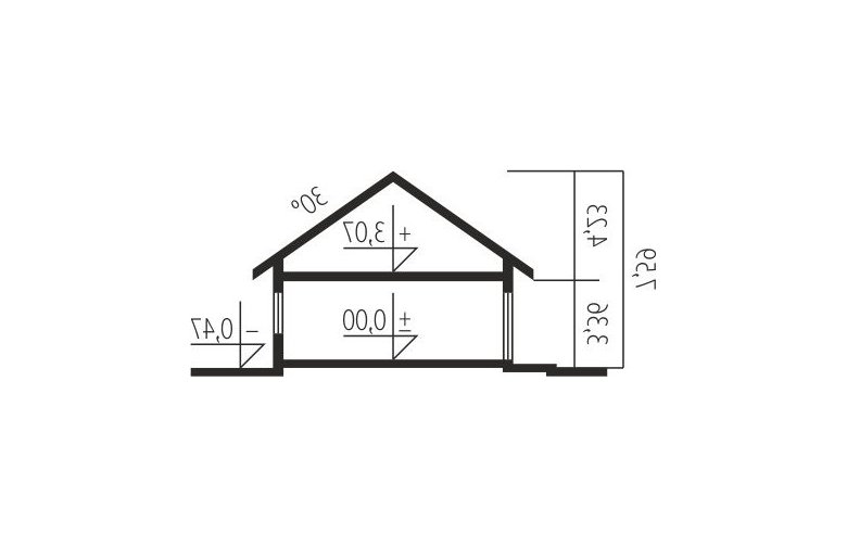 Projekt domu jednorodzinnego Marcel G2 MULTI-COMFORT - przekrój 1