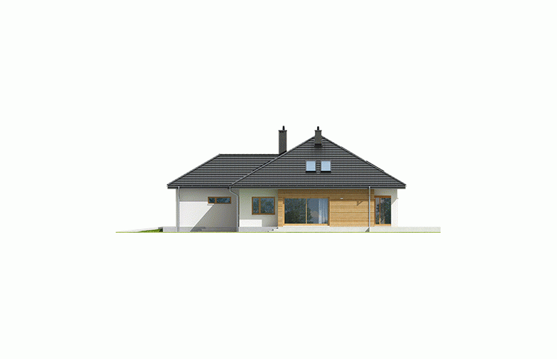 Projekt domu jednorodzinnego Marcel II G2 - elewacja 4