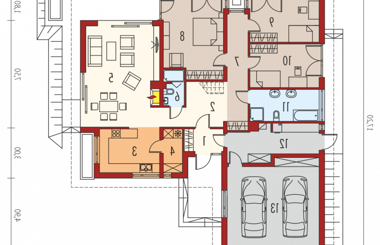 Projekt domu jednorodzinnego Marcel II G2 - parter