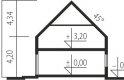 Projekt domu nowoczesnego Neo II G1 ENERGO - przekrój 1