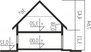 Przekrój projektu Olaf G2 w wersji lustrzanej