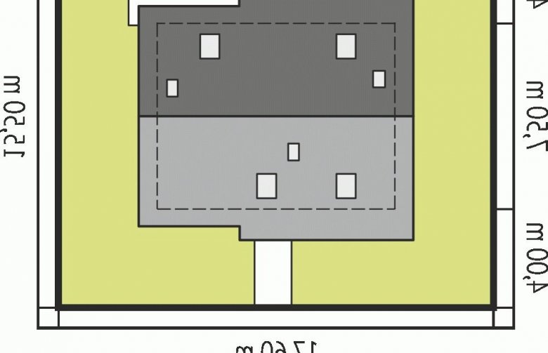 Projekt domu jednorodzinnego Oli - Usytuowanie - wersja lustrzana