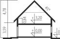 Projekt domu jednorodzinnego Oli - przekrój 1