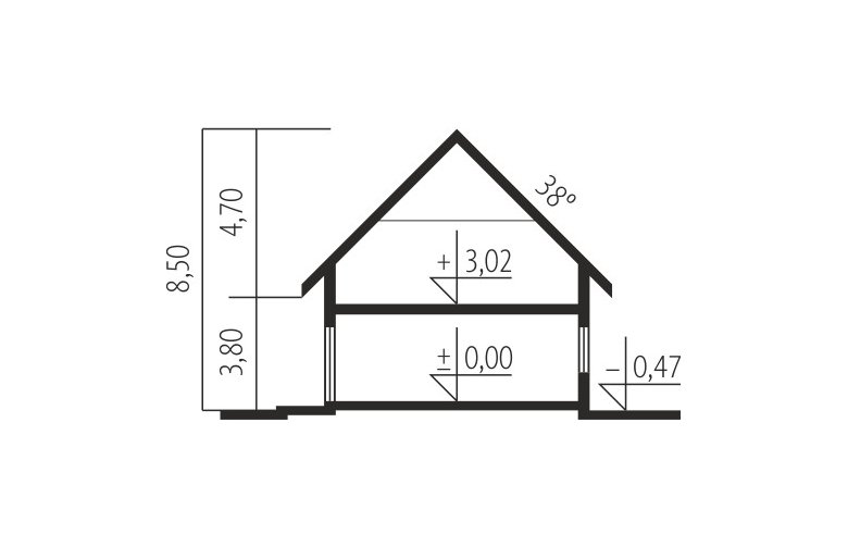 Projekt domu nowoczesnego Pablo II G1 MULTI-COMFORT - przekrój 1