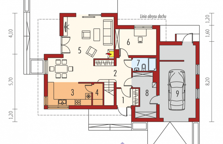 Projekt domu nowoczesnego Patryk G1 MULTI-COMFORT - parter