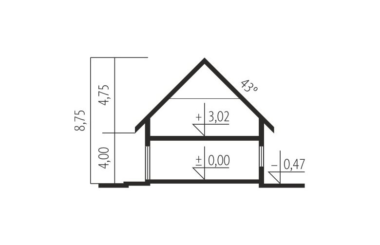 Projekt domu nowoczesnego Patryk G1 MULTI-COMFORT - przekrój 1