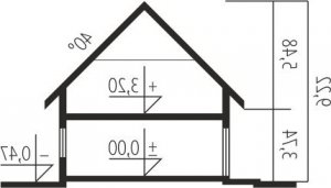 Przekrój projektu Pedro G1 ENERGO w wersji lustrzanej