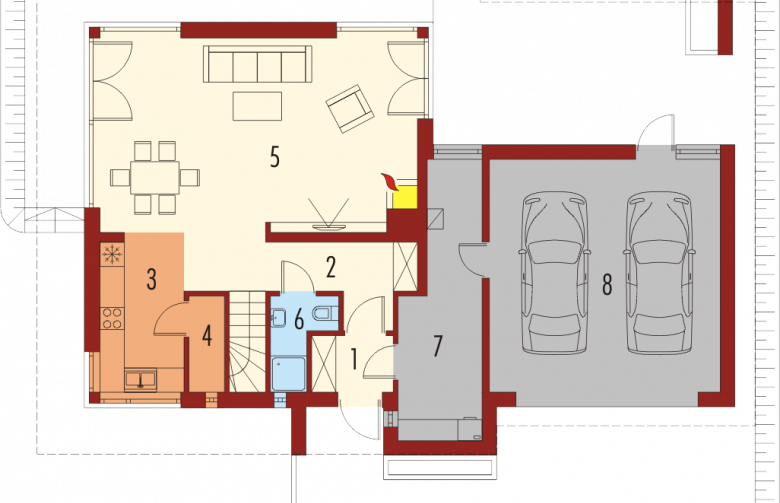 Projekt domu piętrowego Rodrigo G2 MULTI-COMFORT - parter