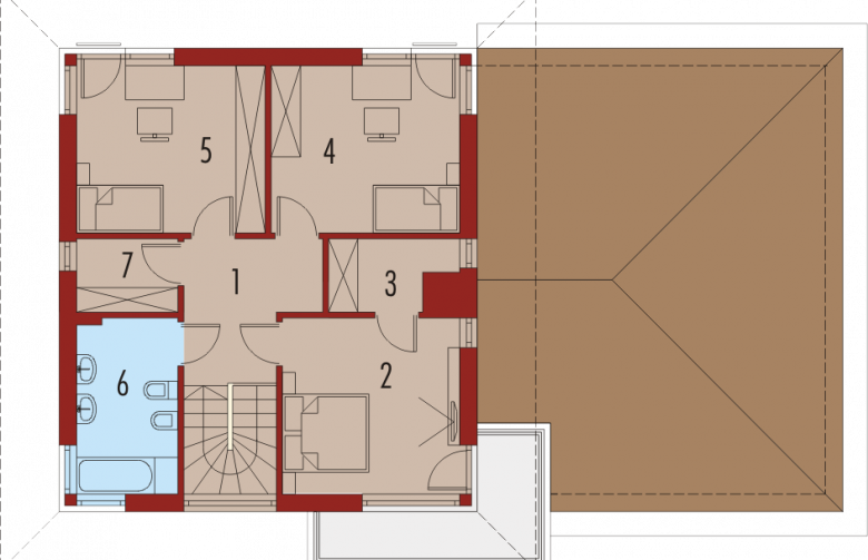 Projekt domu piętrowego Rodrigo G2 MULTI-COMFORT - piętro i