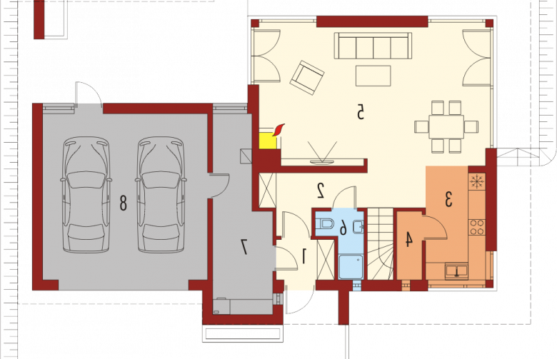 Projekt domu piętrowego Rodrigo G2 MULTI-COMFORT - parter