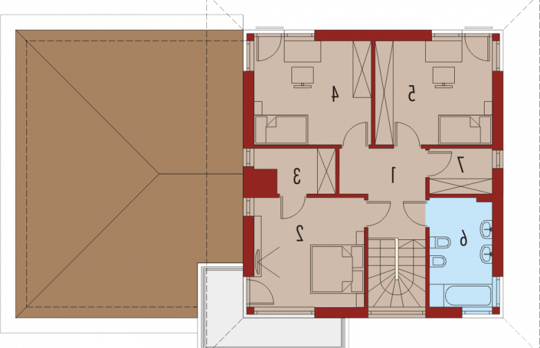 Projekt domu piętrowego Rodrigo G2 MULTI-COMFORT - piętro i