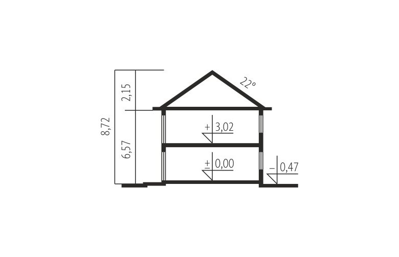 Projekt domu piętrowego Rodrigo G2 MULTI-COMFORT - przekrój 1