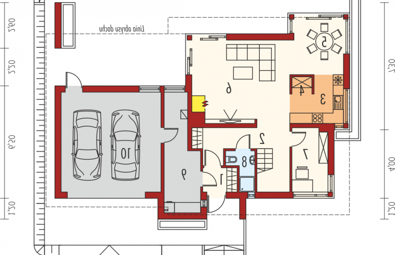 Projekt domu piętrowego Rodrigo II G2 - parter