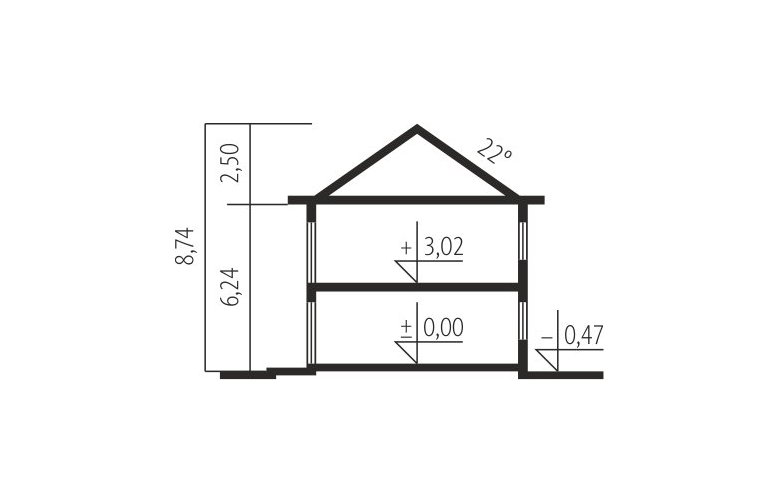 Projekt domu piętrowego Rodrigo II G2 - przekrój 1