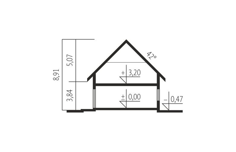 Projekt domu tradycyjnego Santiago G1 ENERGO - przekrój 1