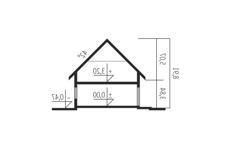 Projekt domu tradycyjnego Santiago G1 ENERGO - przekrój 1