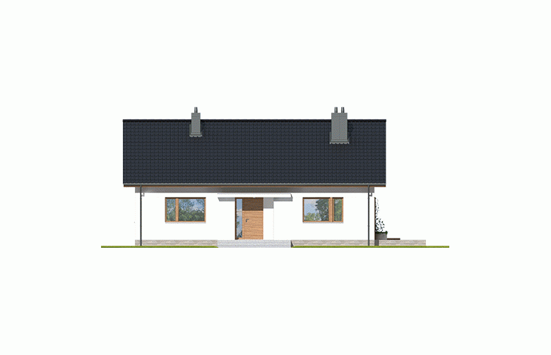Projekt domu jednorodzinnego Swen II - elewacja 1