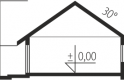 Projekt domu jednorodzinnego Swen II - przekrój 1