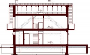 Przekrój projektu Noelia Bis 2M w wersji lustrzanej