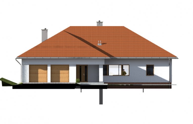 Projekt domu dwurodzinnego TK70 - elewacja 1