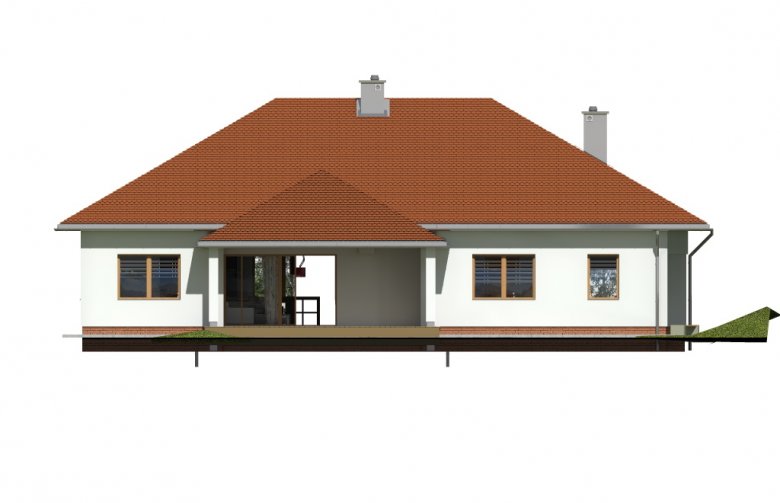 Projekt domu dwurodzinnego TK70 - elewacja 3