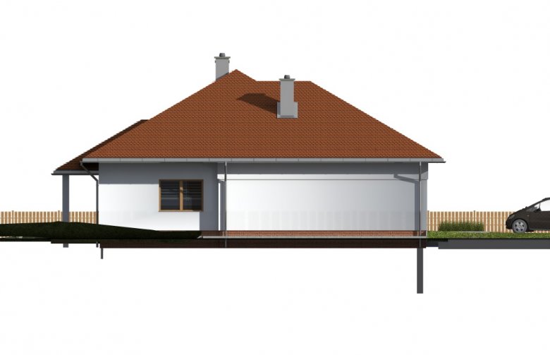 Projekt domu dwurodzinnego TK70 - elewacja 4