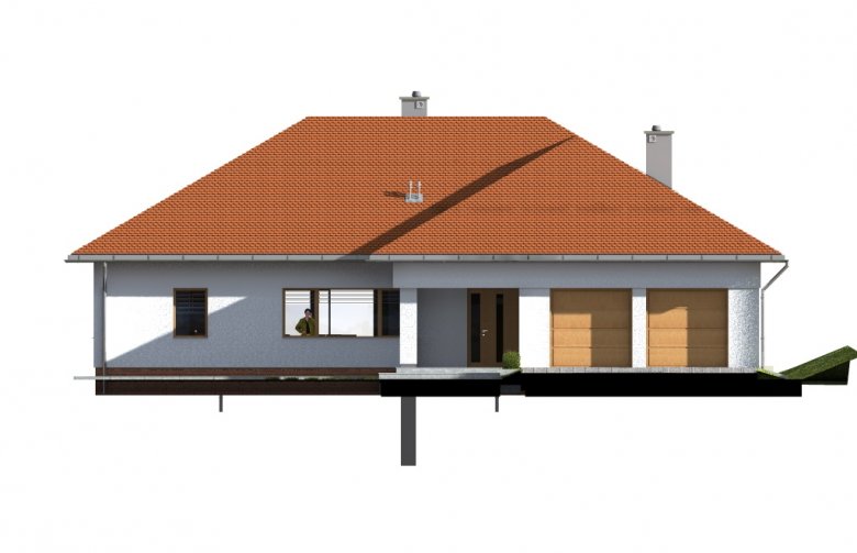 Projekt domu dwurodzinnego TK70 - elewacja 1