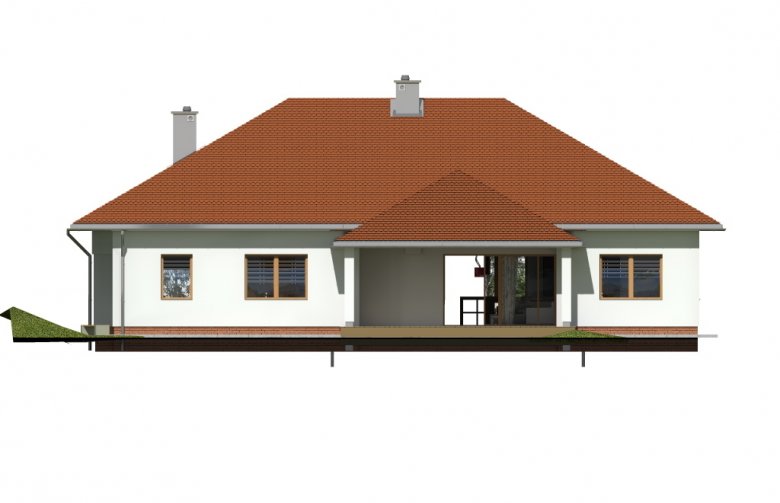 Projekt domu dwurodzinnego TK70 - elewacja 3