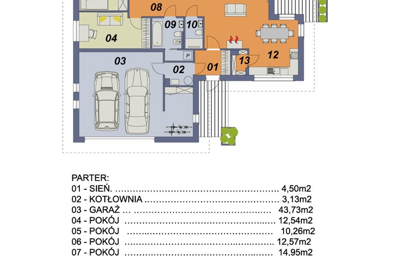 Projekt domu parterowego TK233 - 