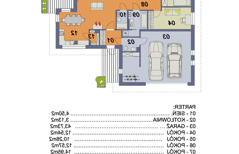 Projekt domu parterowego TK233 - 