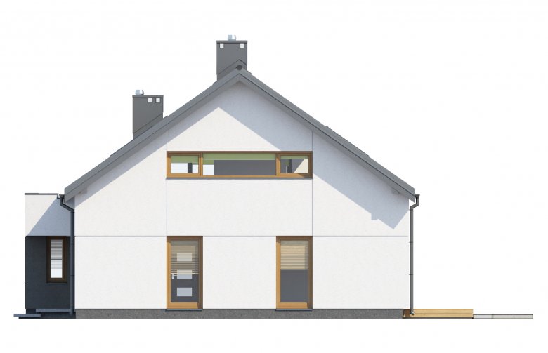 Projekt domu z poddaszem TK17 - elewacja 4
