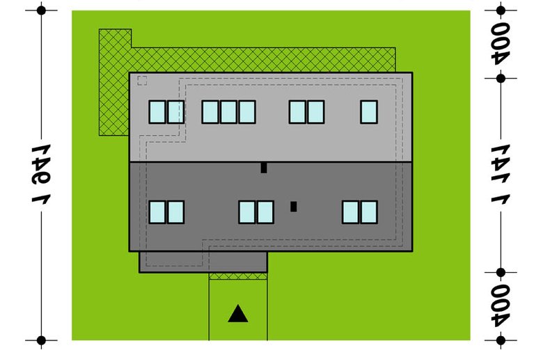 Projekt domu z poddaszem TK17 - Usytuowanie - wersja lustrzana