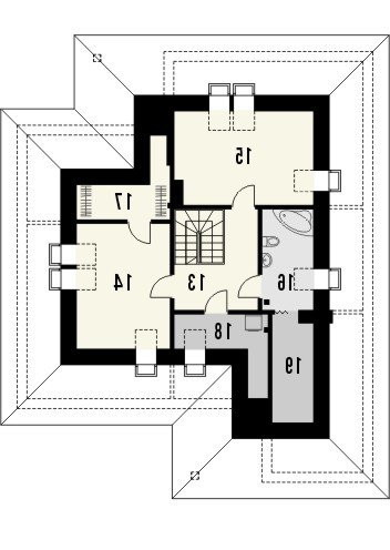 Rzut projektu VERONA 2 - wersja lustrzana