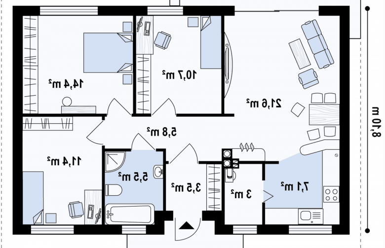 Projekt domu z bala Z7 D 30 - 