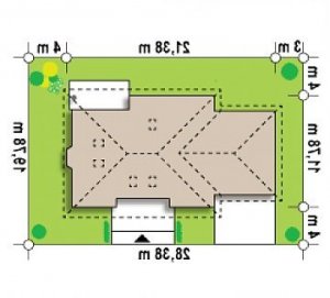 Usytuowanie budynku Z10 GL2 stu w wersji lustrzanej