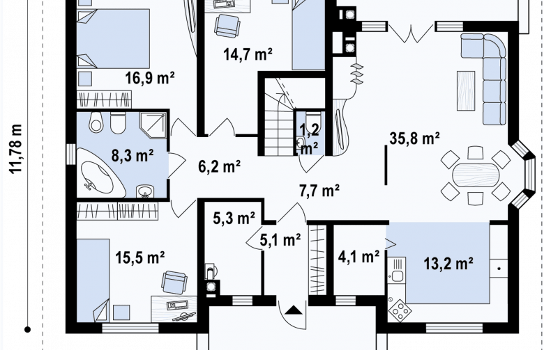 Projekt domu parterowego Z10 stu 30 - 