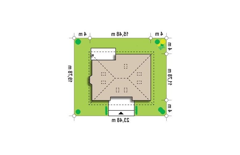 Projekt domu parterowego Z10 stu 30 - Usytuowanie - wersja lustrzana