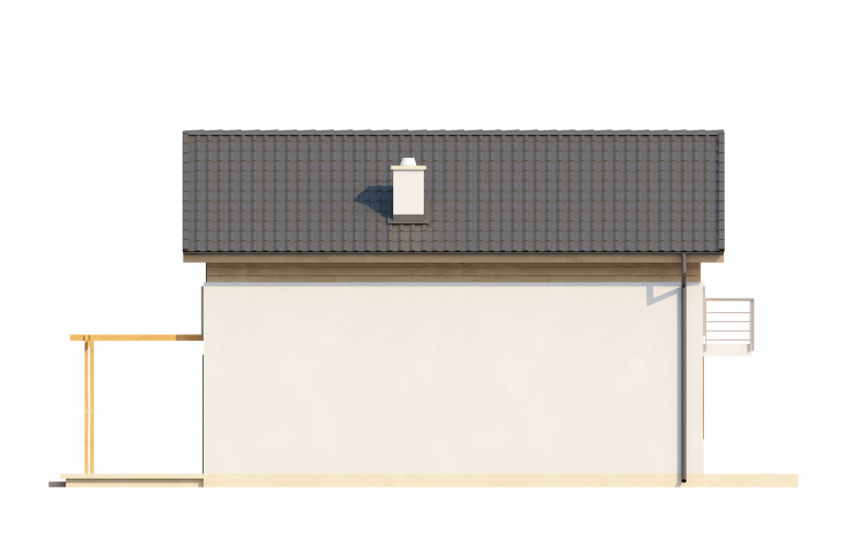 Projekt domu z poddaszem Z38 plus - elewacja 4