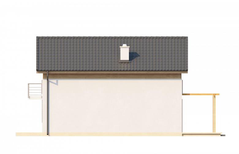 Projekt domu z poddaszem Z38 plus - elewacja 4