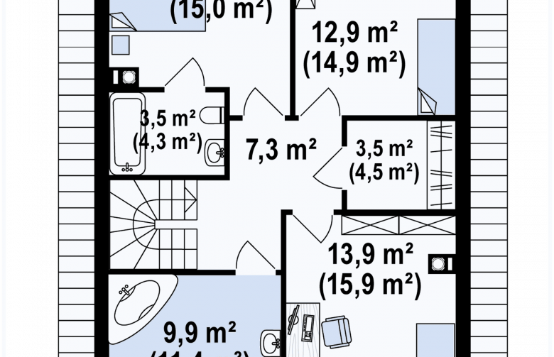 Projekt domu z poddaszem Z38 plus - 