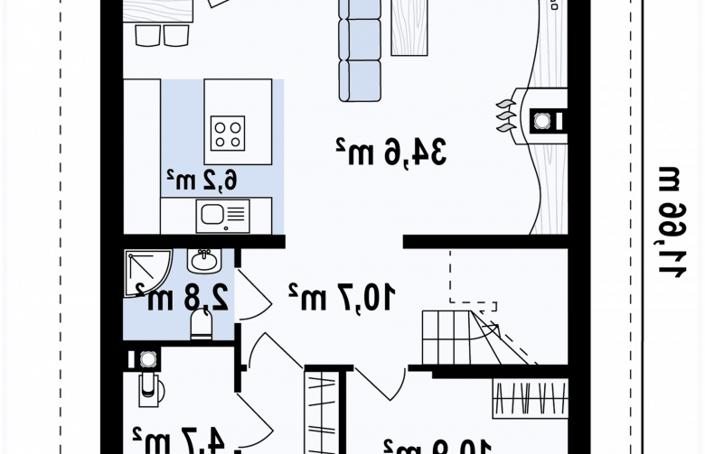 Projekt domu z poddaszem Z38 plus - 