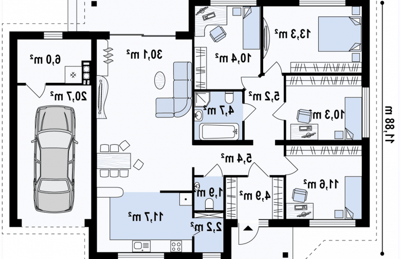 Projekt domu parterowego Z41 A GP - 