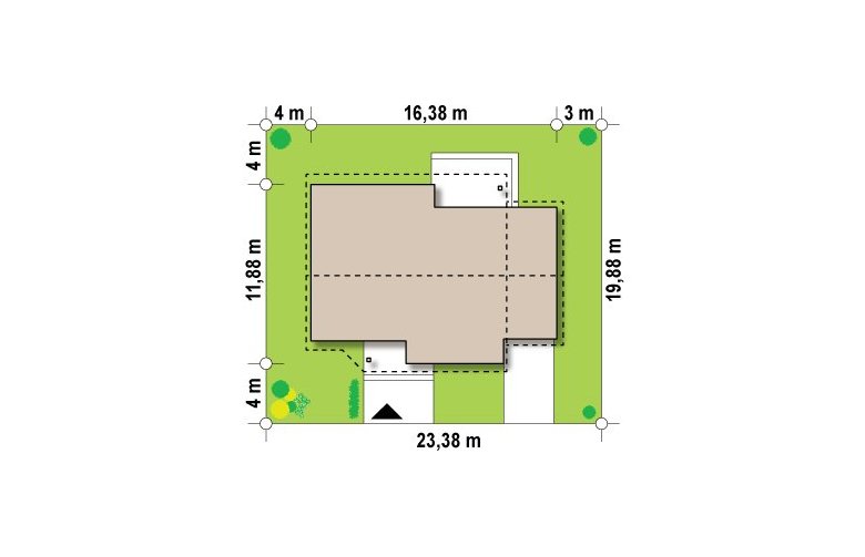 Projekt domu parterowego Z41 A GP - Usytuowanie