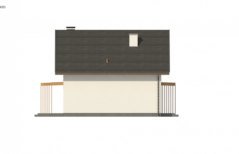 Projekt domu z poddaszem Z44 A - elewacja 4